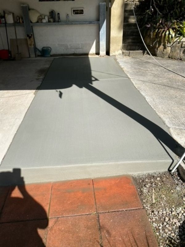 concrete area in carport completed in Mona vale