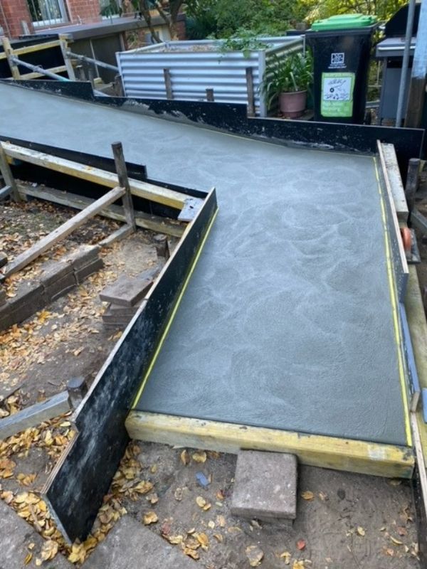 new concrete pathway from house to granny flat